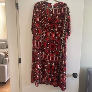 Short sleeve printed tunic dress